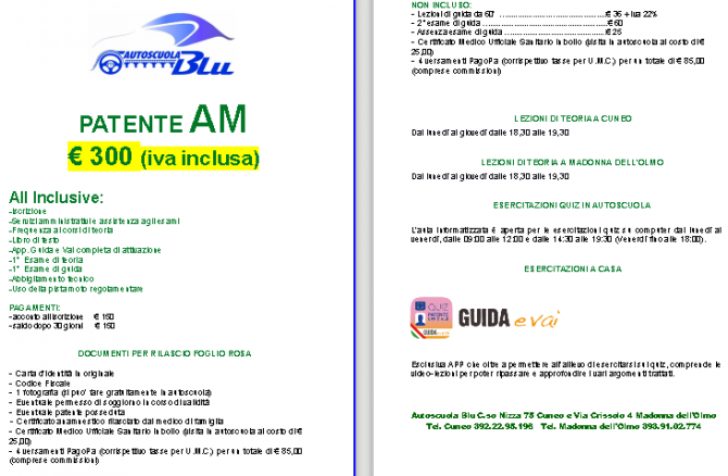 PATENTE AM - AUTOSCUOLABLU 