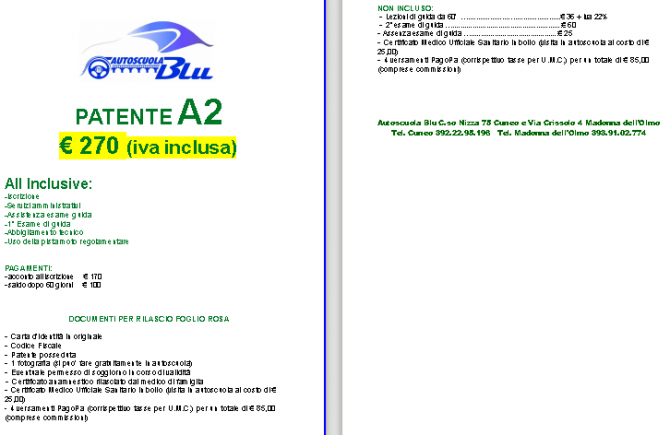 PATENTE A2 - AUTOSCUOLABLU 