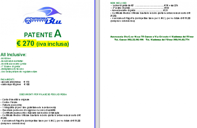 PATENTE A - AUTOSCUOLABLU 