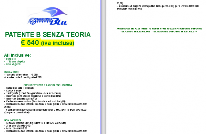 PATENTE B SENZA TEORIA - AUTOSCUOLABLU 